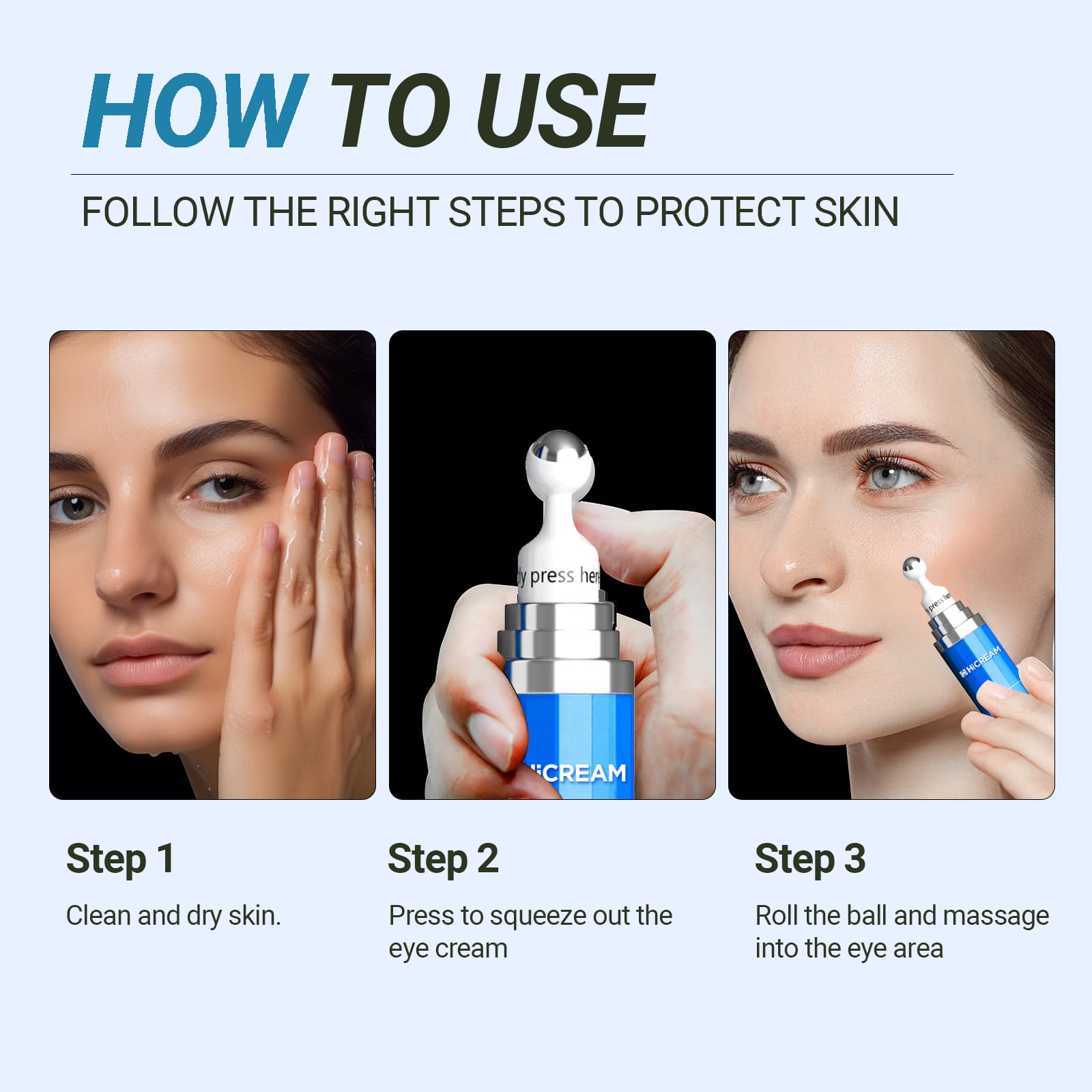 Hicream soin yeux douceur naturelle, adapté à la sensibilité cutanée.