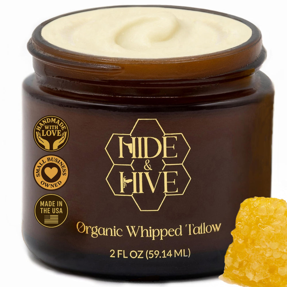 Baume fouetté HIDE & HIVE pour le visage, absorption rapide et sans gras.