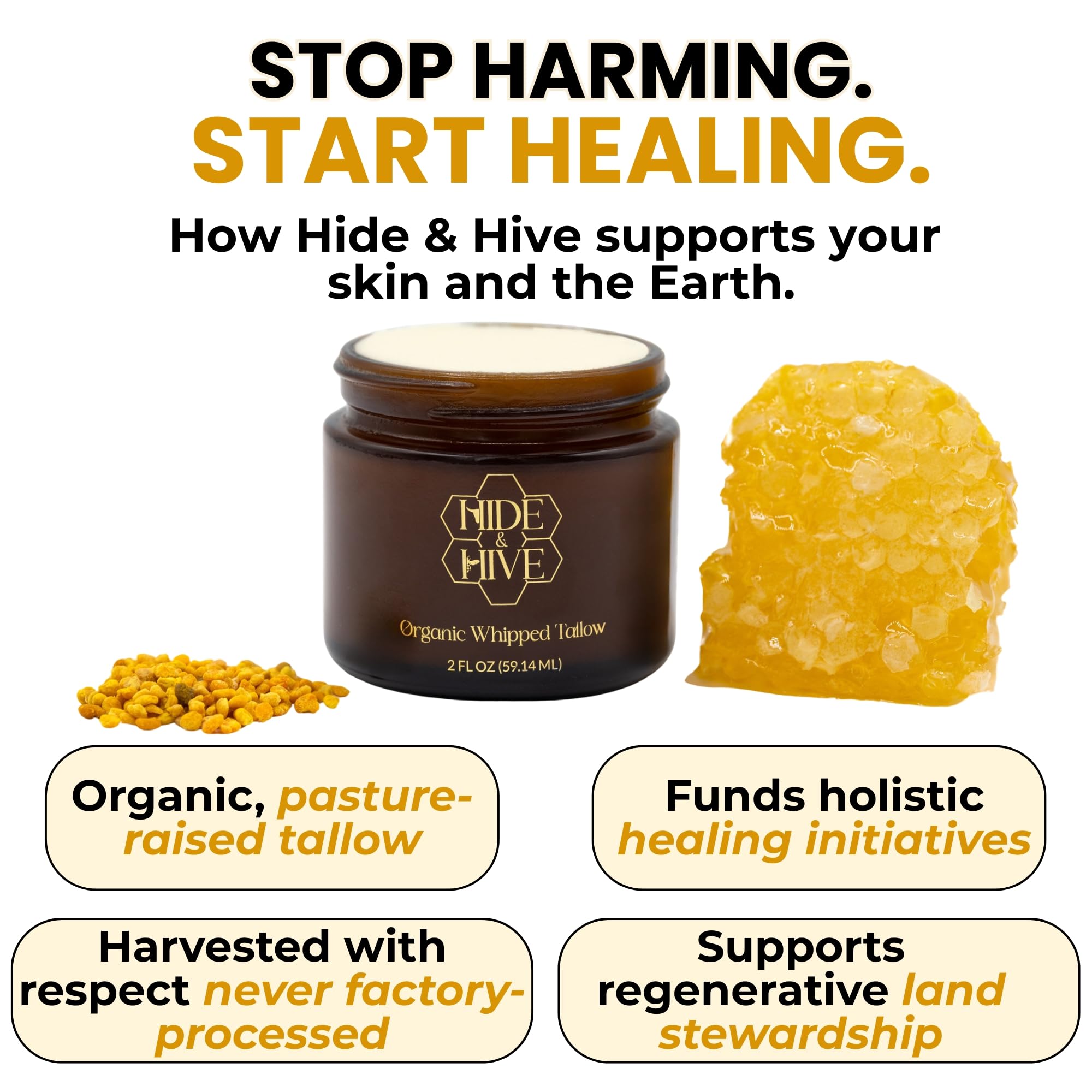 Fabriqué sur des fermes familiales américaines, qualité artisanale HIDE & HIVE.