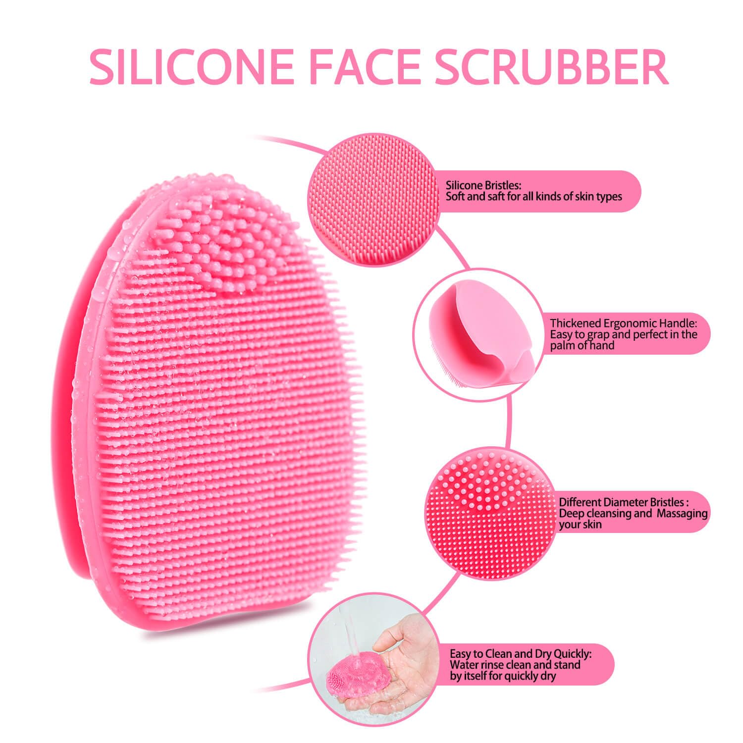 HIEERBUS brosse visage silicone paquet de deux pratique pour famille ou voyage