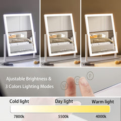 Miroir HIEEY avec loupe 5x détachable pour les détails du regard.