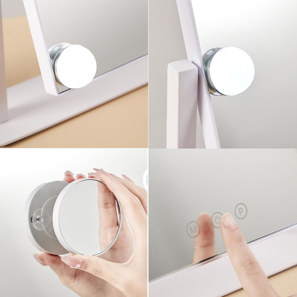 HIEEY Miroir Vanité avec contrôle tactile pour ajuster l’éclairage et les modes