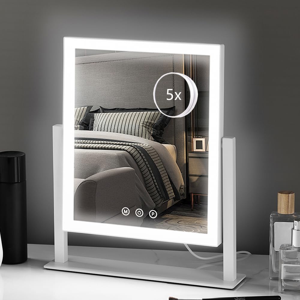 Miroir HIEEY avec éclairage hollywood pour maquillage clair et précis.