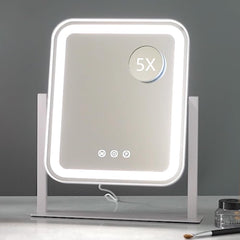 Miroir vanité HIEEY avec éclairage sur quatre côtés pour maquillage précis.