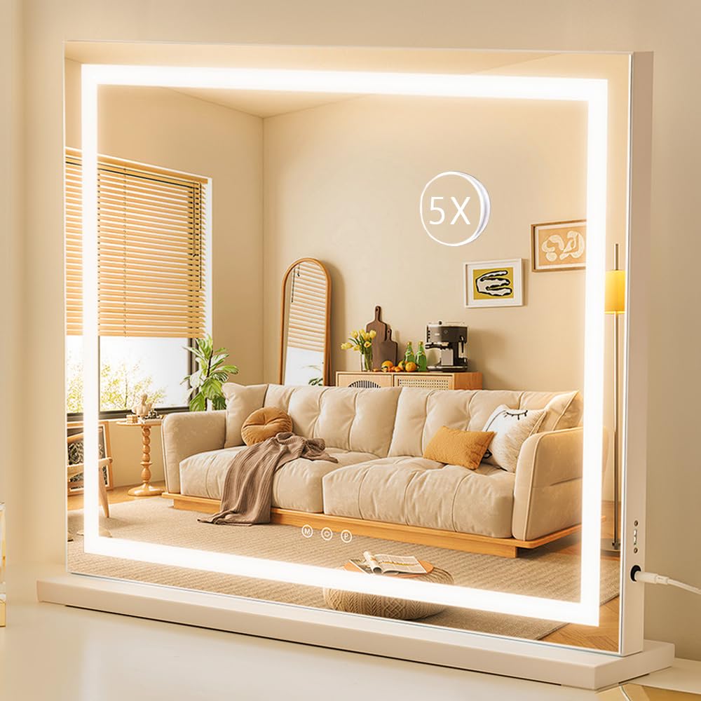 Miroir HIEEY vanité lumineux: vue de face et éclairage optimal