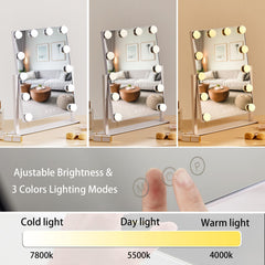 HIEEY Miroir Vanité en rotation 360° pour accéder à tous les angles