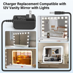 HIENADTOR cordon d alimentation 12V 2A, connexion stable pour miroir lumineux