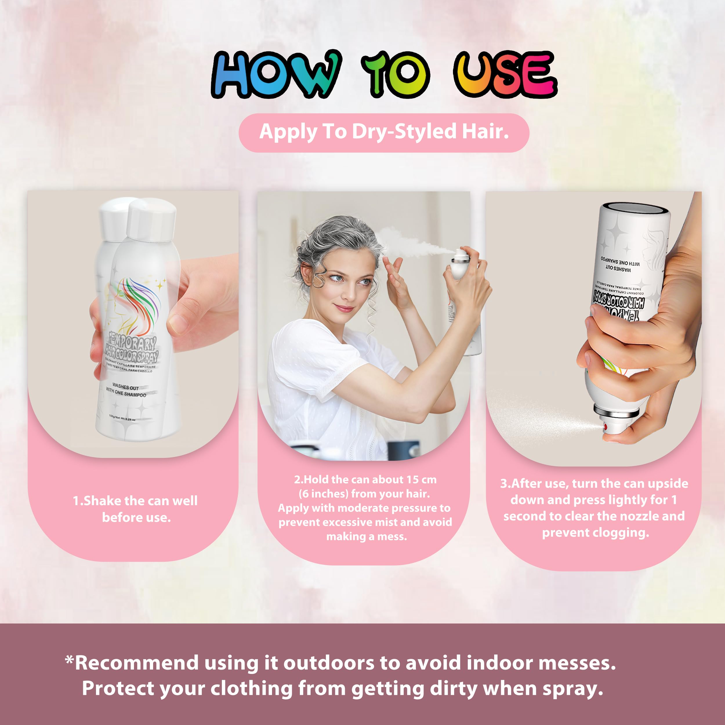 HIESGIE lavage facile – se retire avec eau ou shampoing sans effort.