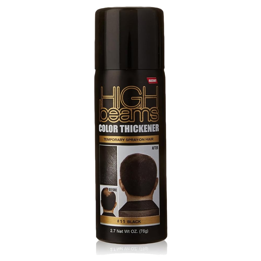 High Beams application spray noir – cheveux obtenant une couleur uniforme.
