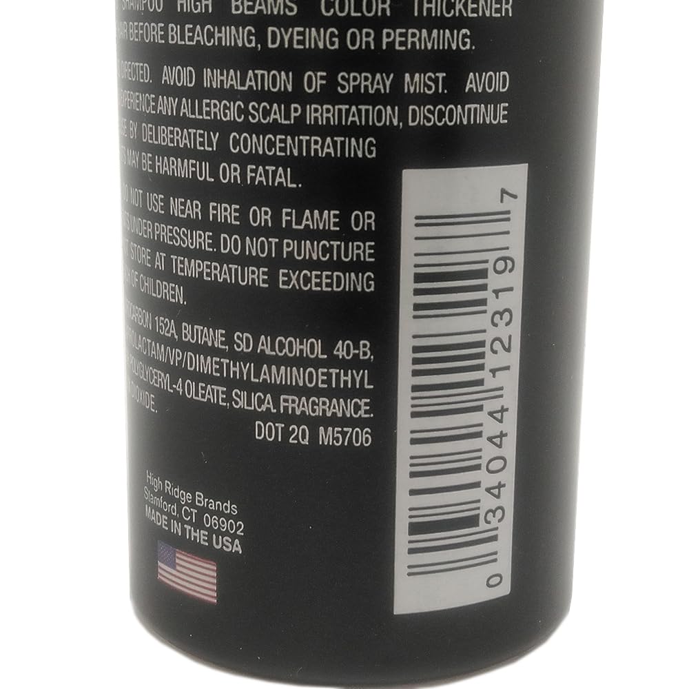 High Beams couverture zones cheveux noirs – dissimulation des zones clairsemées.