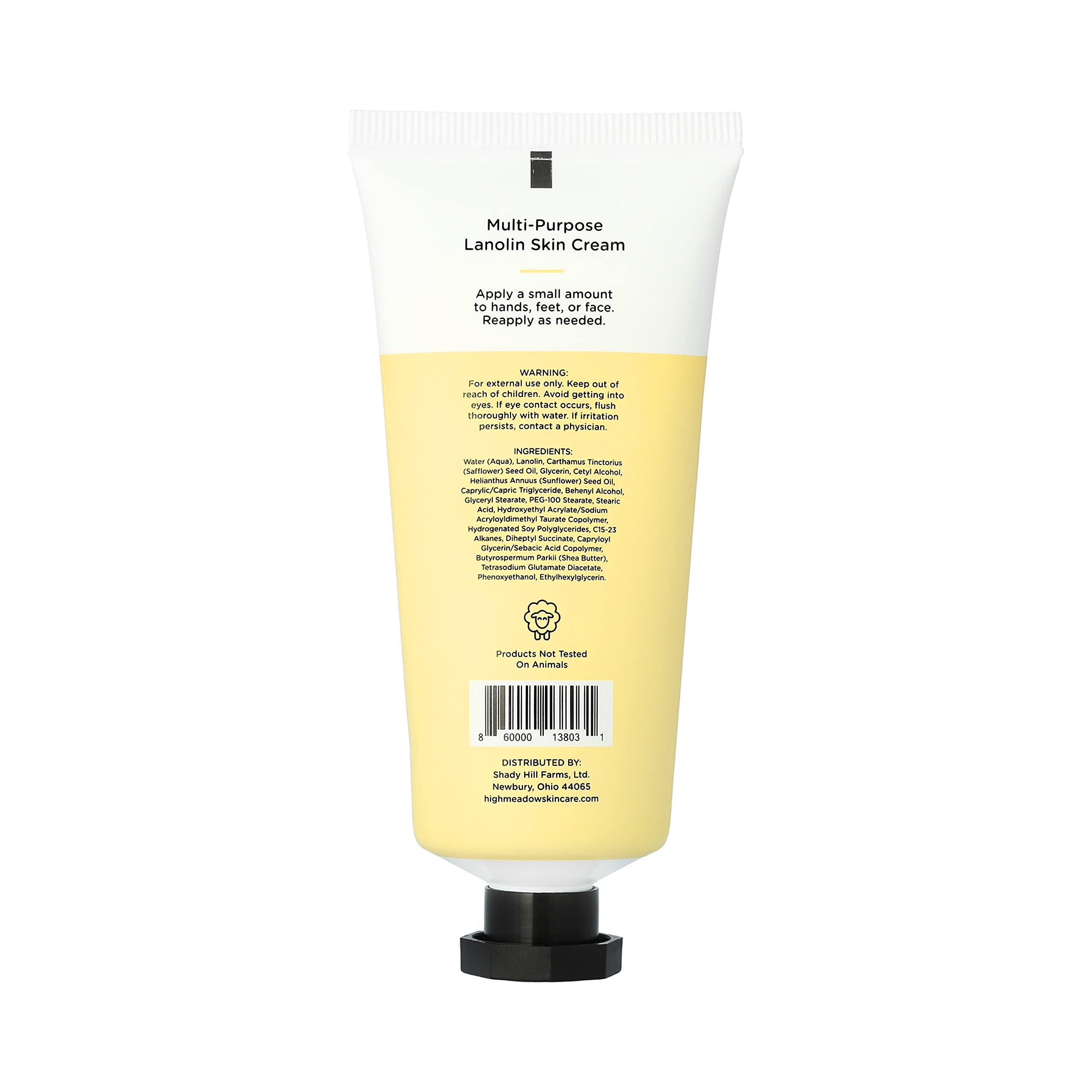 Crème Lanoline High Meadow sur pieds, pour nourrir les talons et sécheresses.