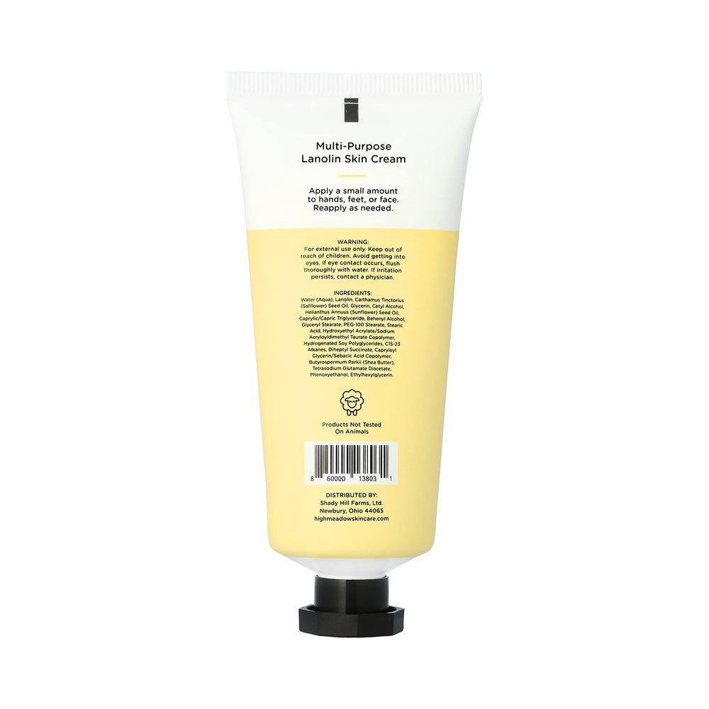 Crème Lanoline High Meadow sur pieds, pour nourrir les talons et sécheresses.