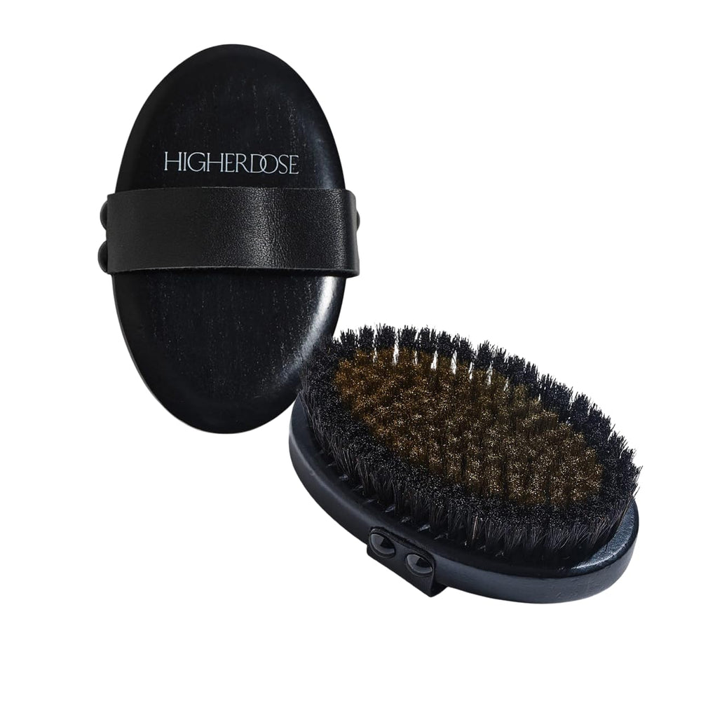 HigherDOSE brosse sèche cuivre avec poils pour exfolier et stimuler la circulation
