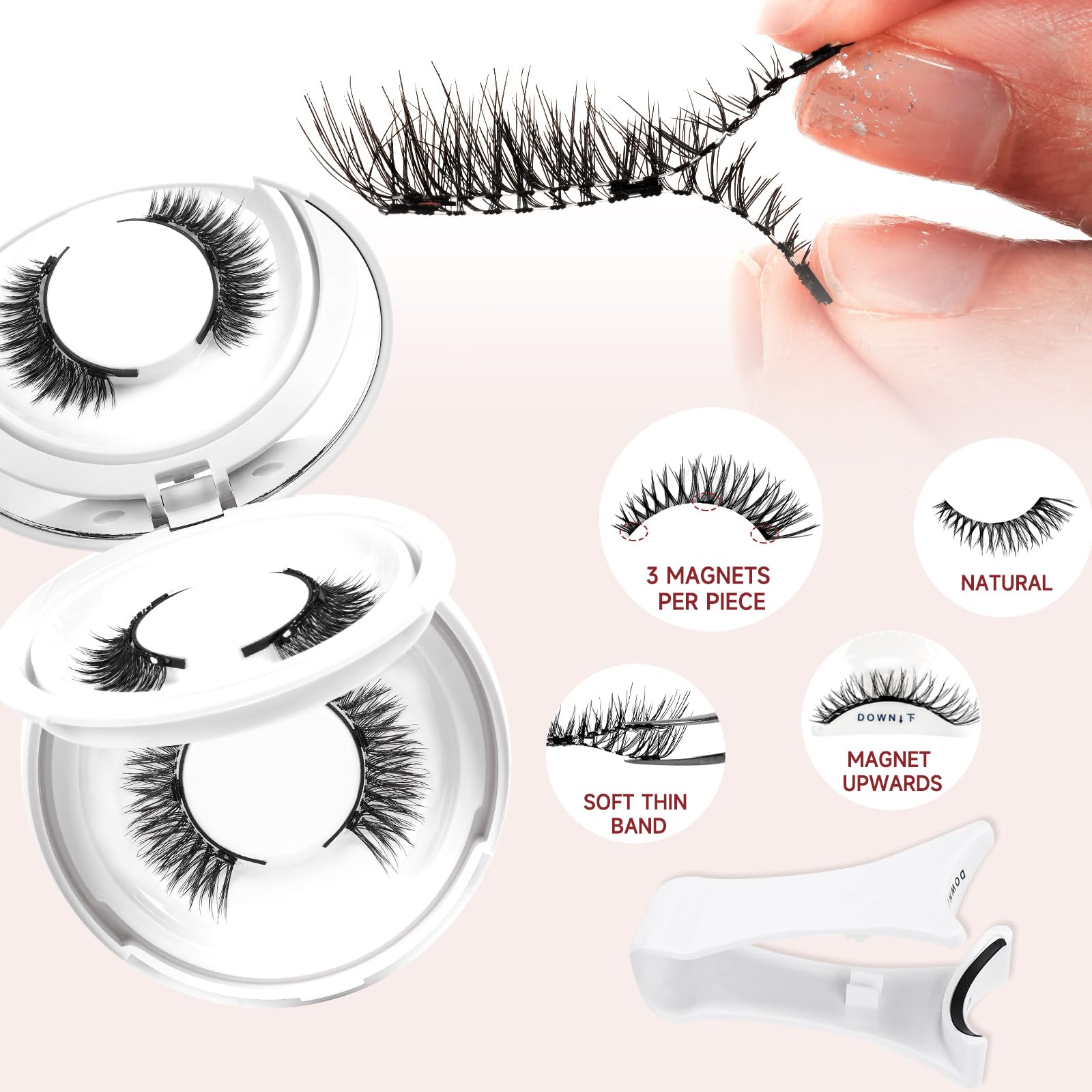 Applicateur magnétique inclus pour une pose aisée des cils.