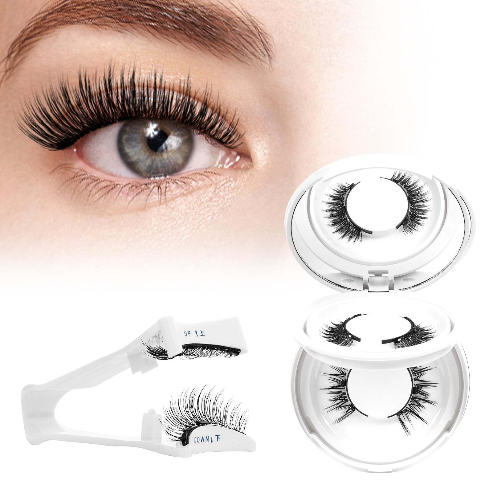Higu clace cils magnétiques avec applicateur pour une pose rapide.