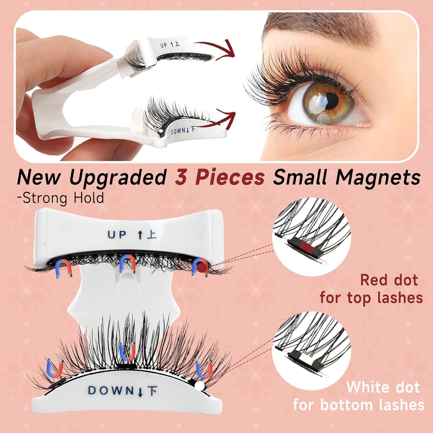 Cils magnétiques sans colle ni trait noir nécessaire.