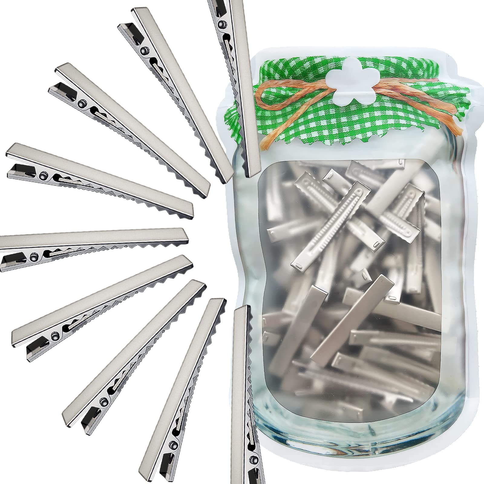 HiJeaton clips métalliques alligator, grand format, parfait pour fixer nœuds et coiffures.
