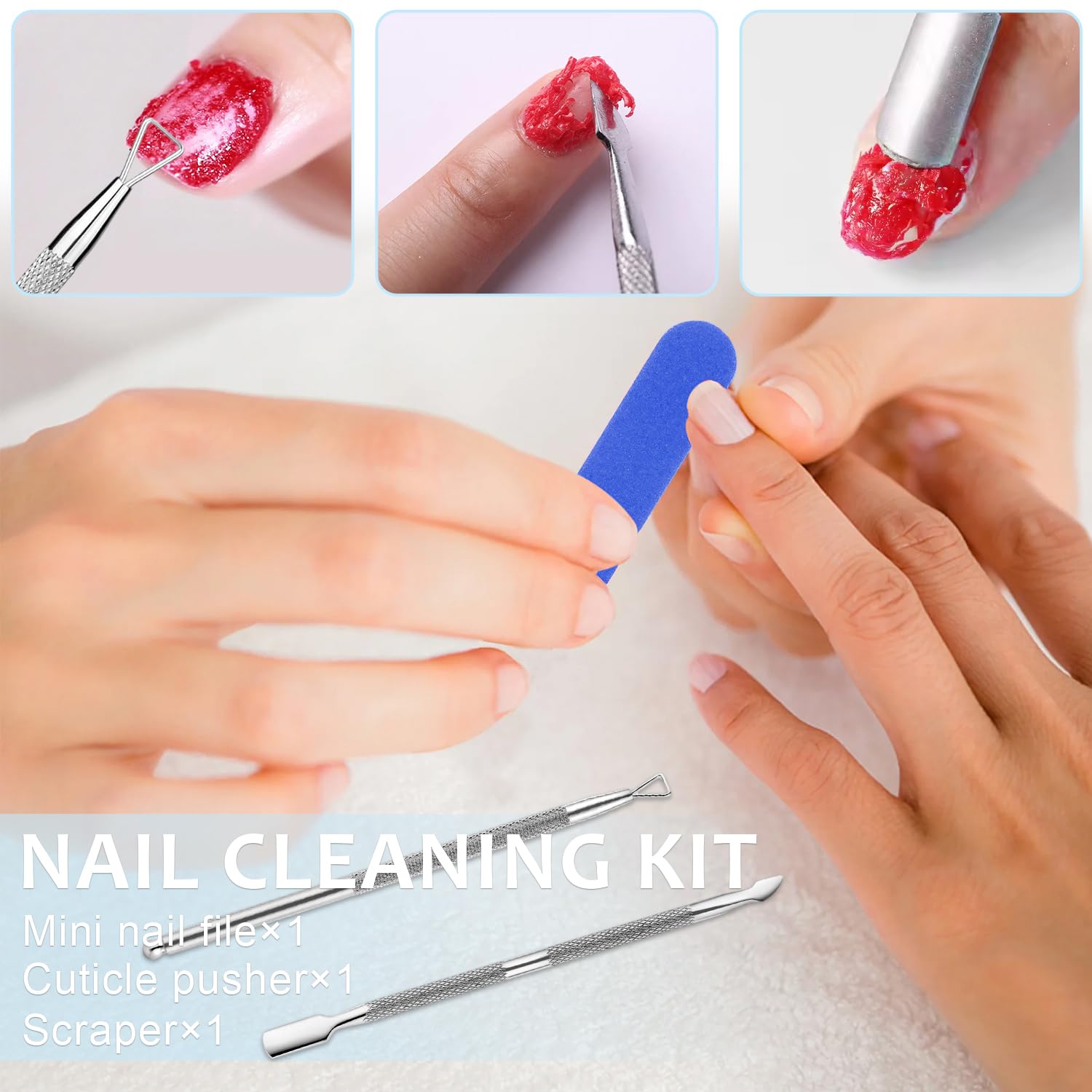 HiLemon dissolvant gel: résultats propres sur les ongles après utilisation.