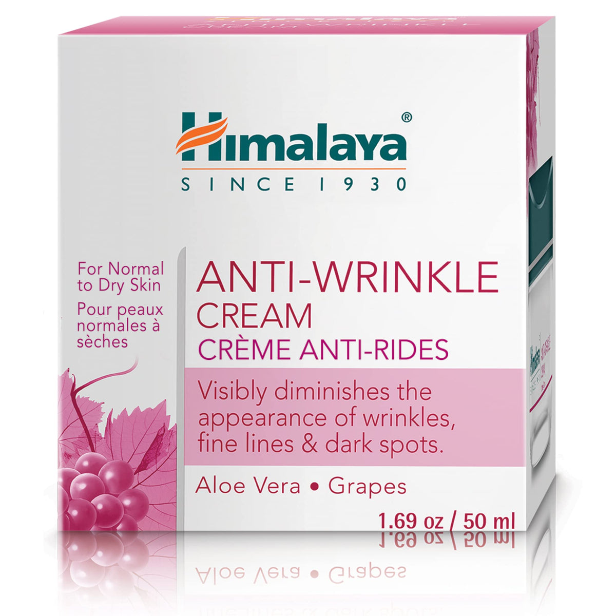 Crème Himalaya Anti-Rides, texture veloutée sur visage, hydratation durable.