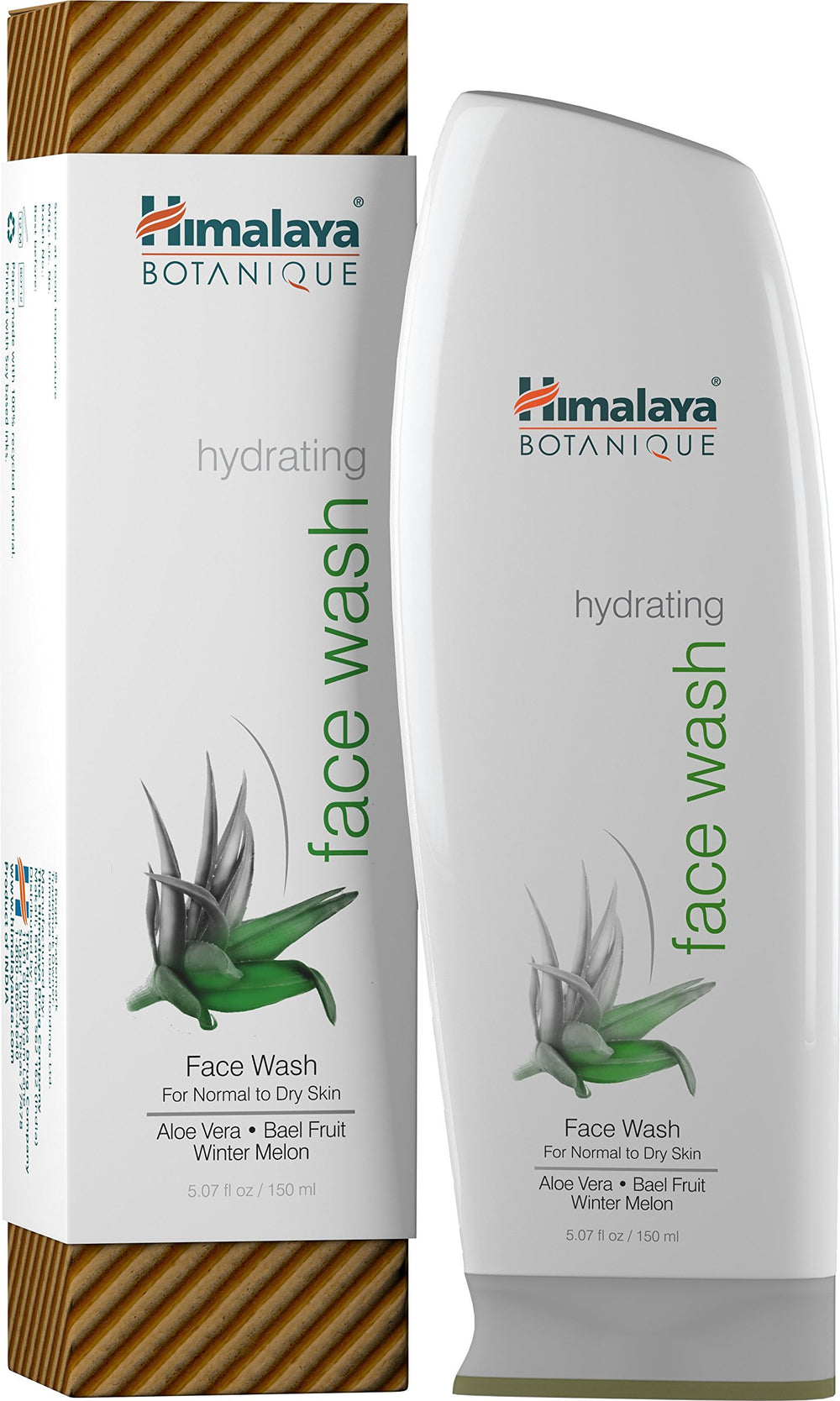 Gel nettoyant visage Himalaya Botanique aloe vera pour hydratation douce lors du nettoyage.
