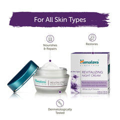 Application nocturne Himalaya, peau nourrie et reposée au réveil.