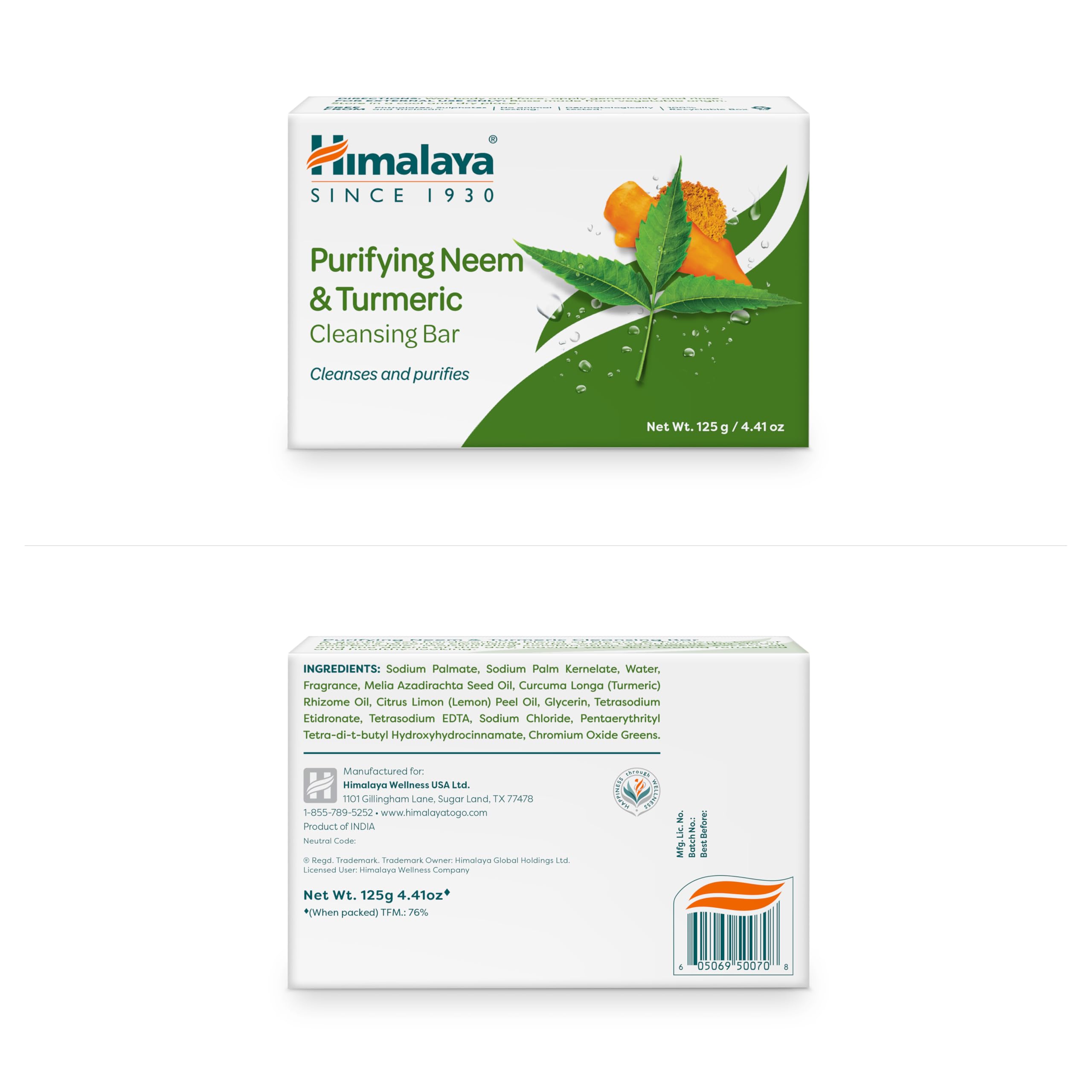 Pack Himalaya de 6 savons Neem et Curcuma, pratique et économique.