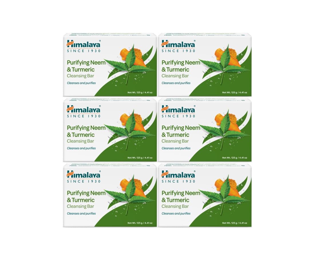 Savon purifiant Himalaya au Neem et Curcuma pour peau nette et équilibrée.