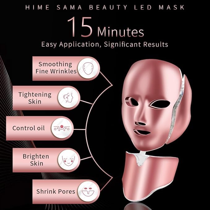 Masque LED HIME SAMA, lumière bleue: peut apaiser et resserrer les pores.