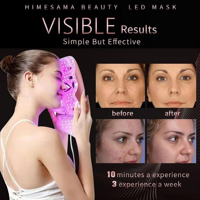 Masque LED HIME SAMA, lumière violette: peut favoriser la détente cutanée.