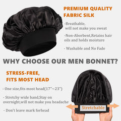 Intérieur satin du bonnet Himoswis – satin doux préserve l'hydratation des cheveux.