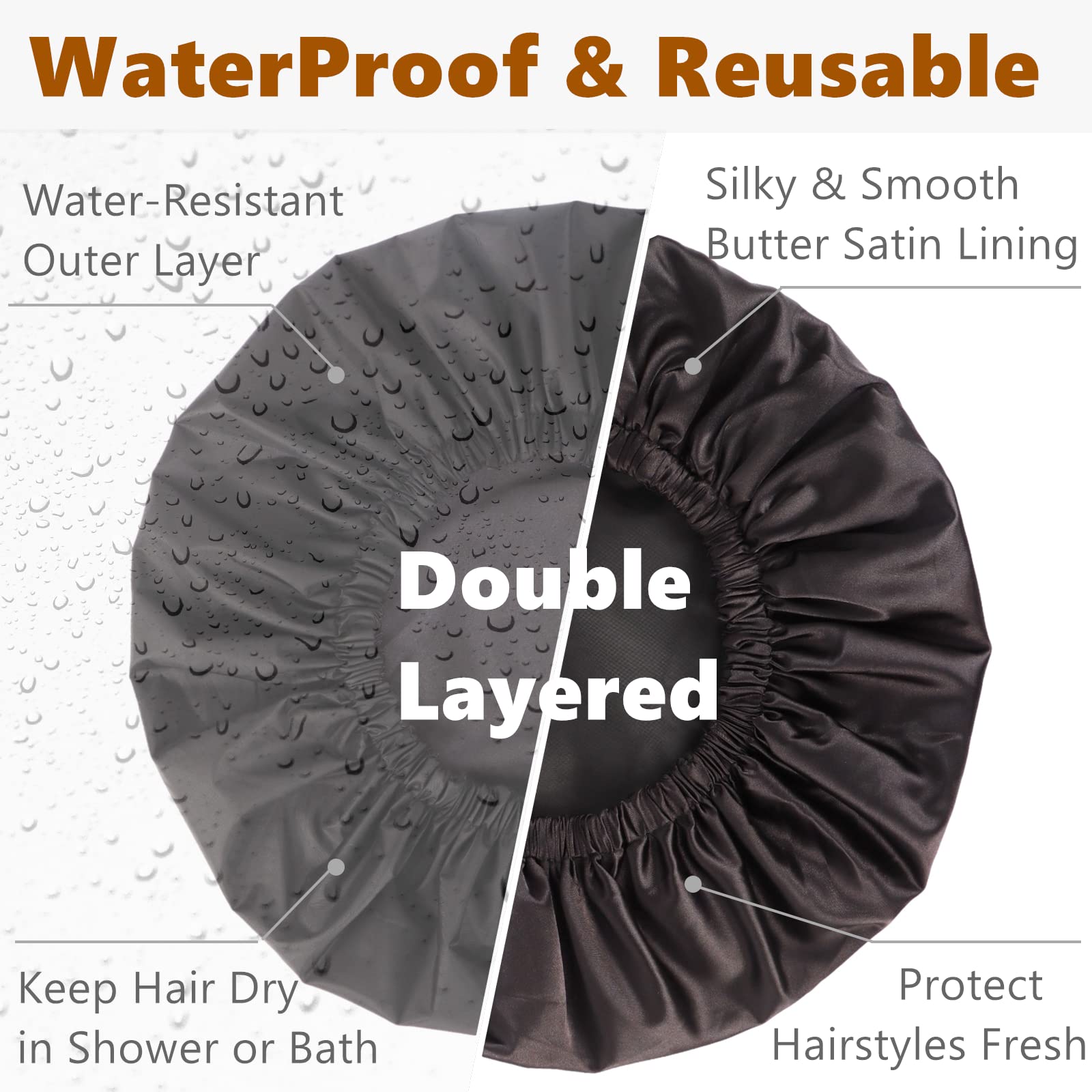 himoswis chapeau douche avec doublure satin protege les frisottis.