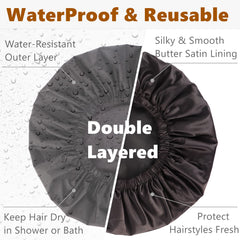 himoswis chapeau douche avec doublure satin protege les frisottis.
