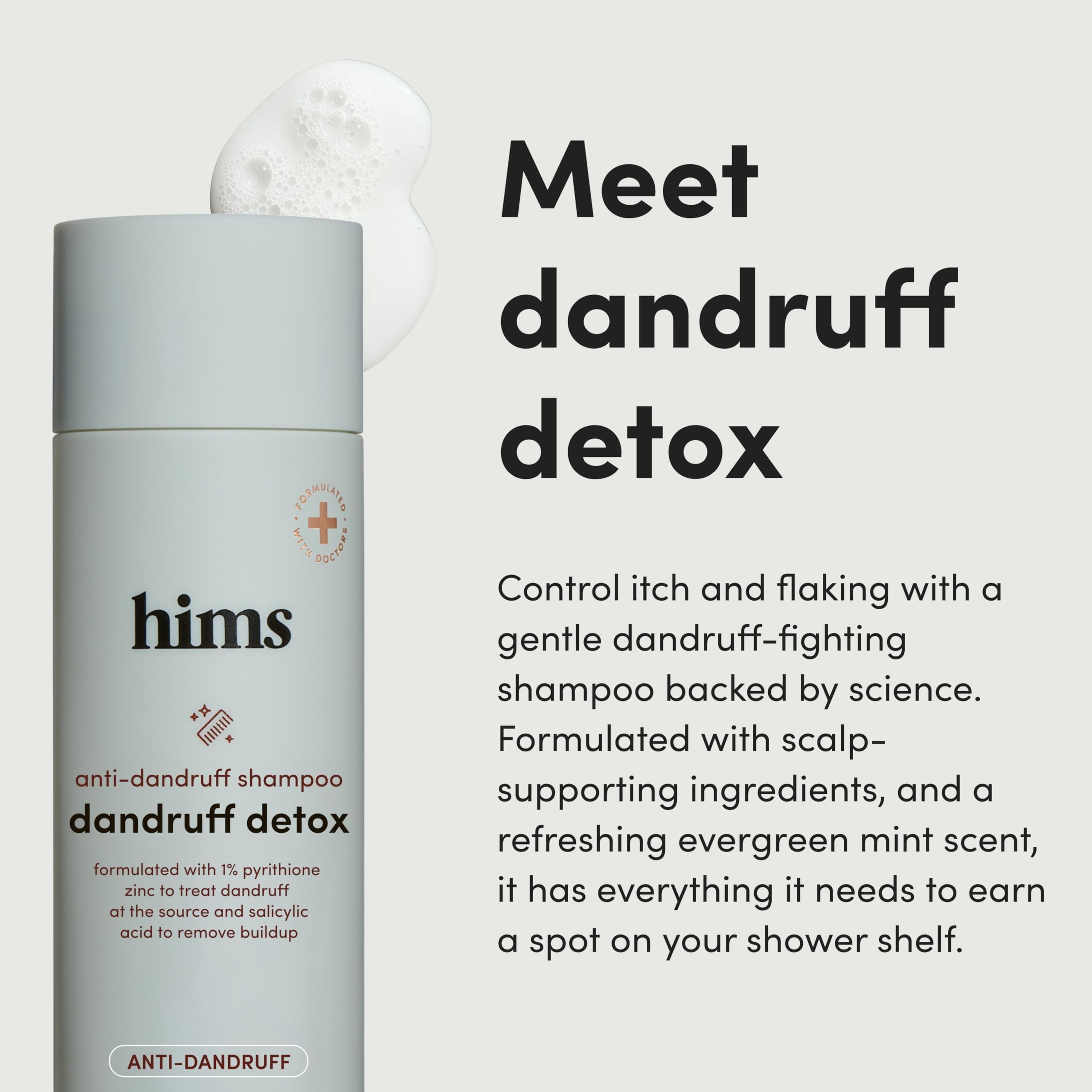 Hims & Hers Dandruff Detox Shampoing : huile d’argan pour nourrir le cuir chevelu