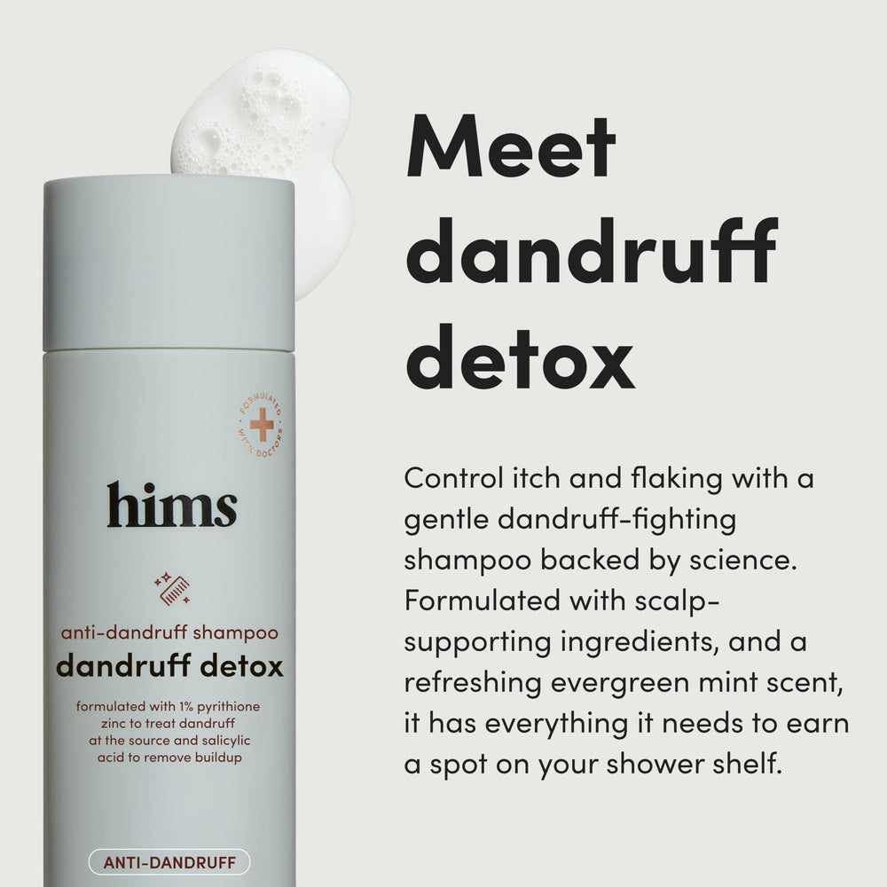 Hims & Hers Dandruff Detox Shampoing : huile d’argan pour nourrir le cuir chevelu