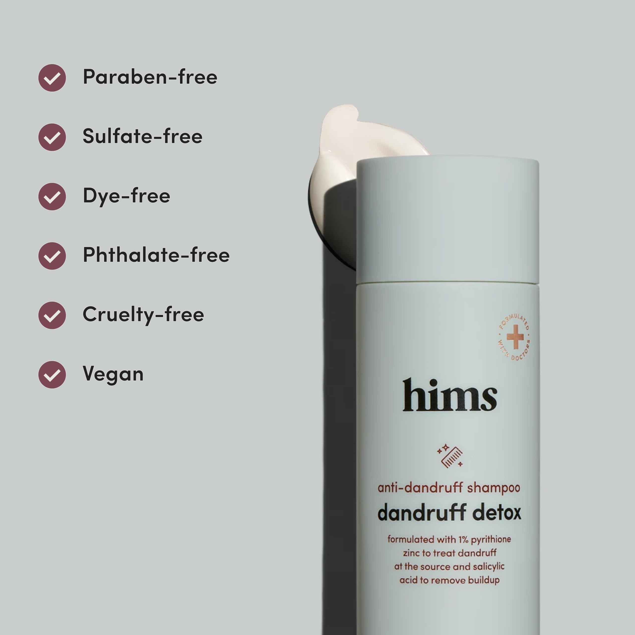 Hims & Hers Dandruff Detox Shampoing : parfum menthe vivifiant pendant le lavage