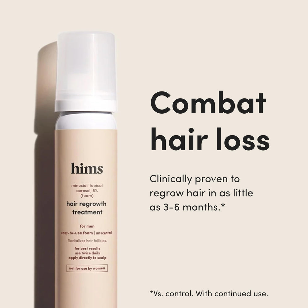 hims minoxidil 5% mousse : réactivation potentielle des follicules capillaires