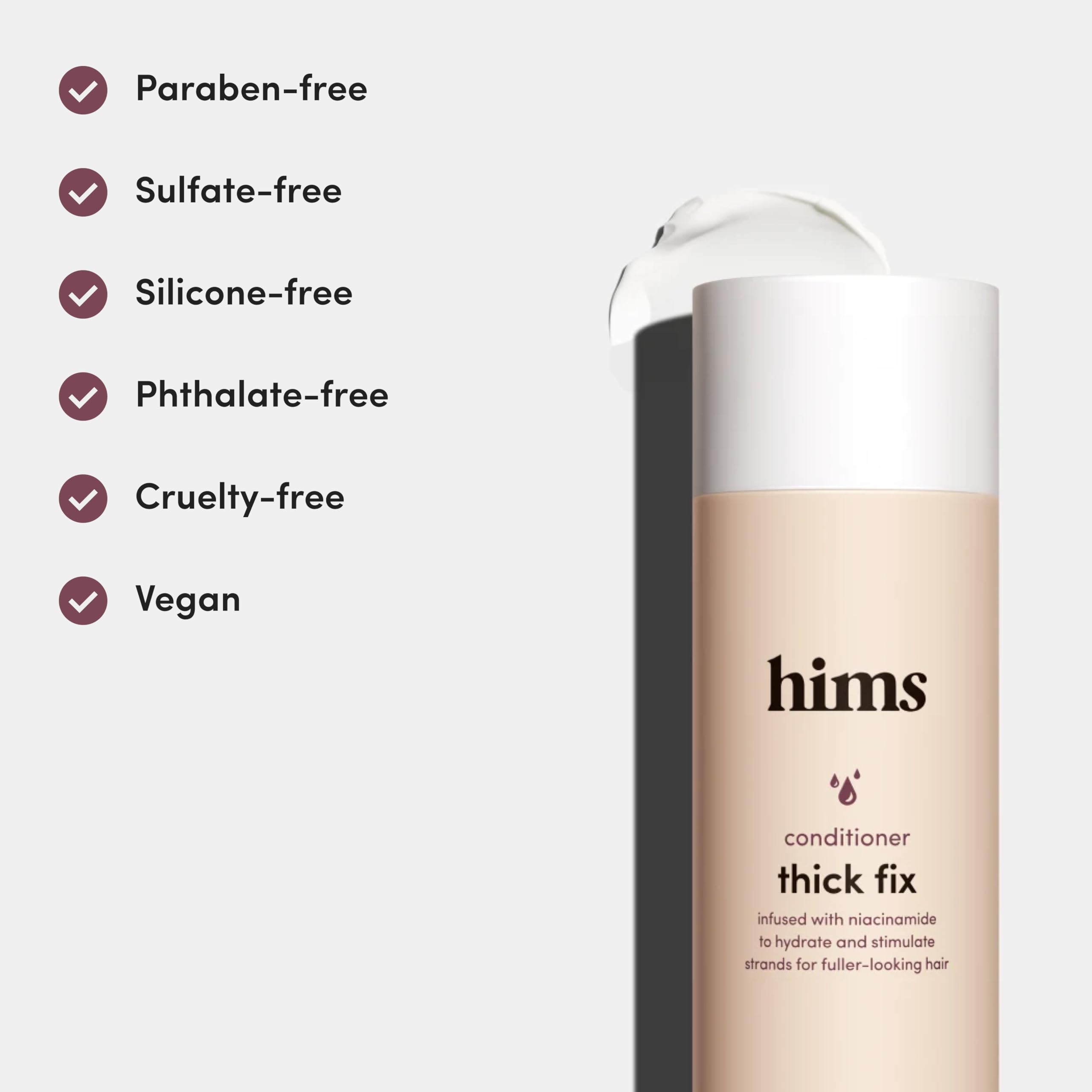 hims épaississant – parfum eucalyptus frais pendant l’application.