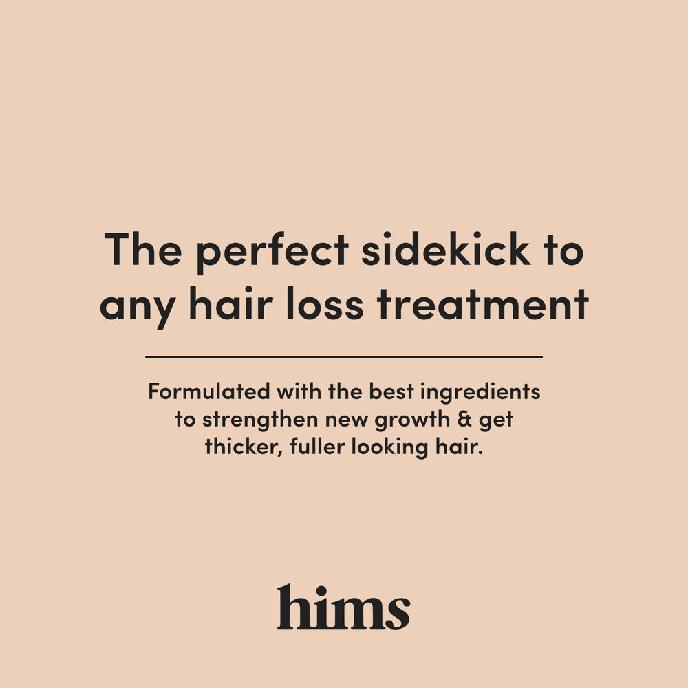 hims après-shampooing épaississant – routine masculine facile associée à d'autres soins.