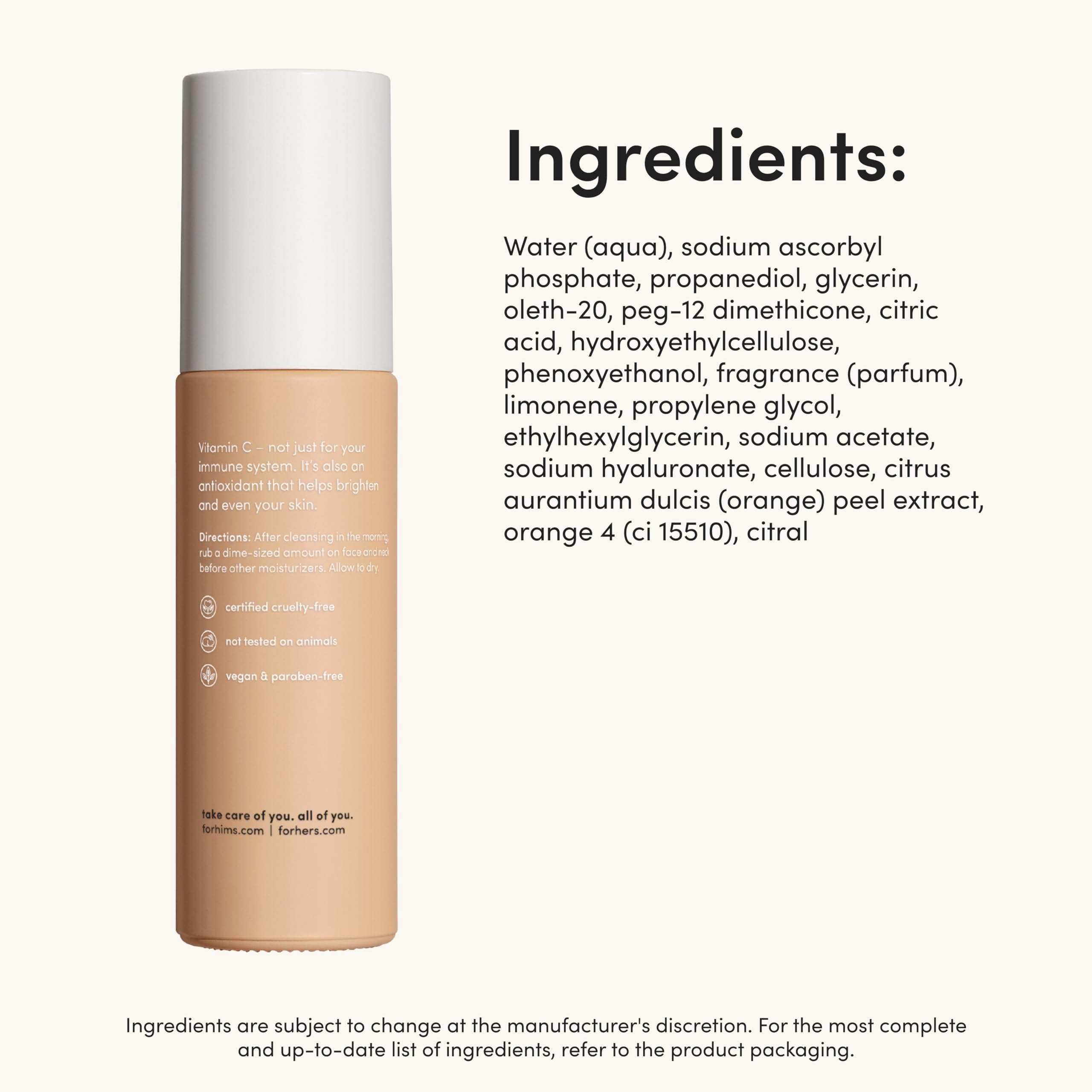 Sérum visage quotidien hims, absorption rapide et toucher soyeux.