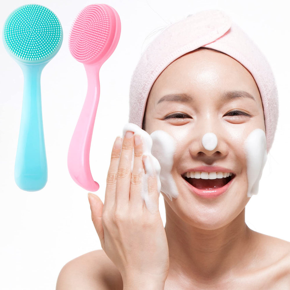 HINZIC brosse visage cadeau idéale, duo bleu et rose.
