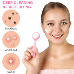 HINZIC brosse visage silicone, détail texture, stimulation douce.
