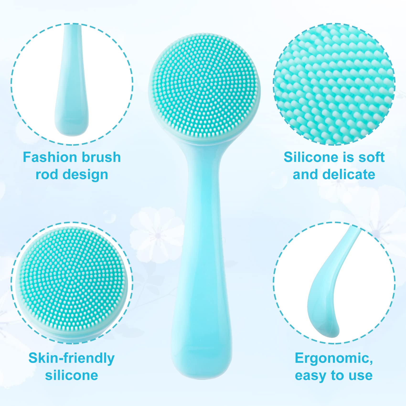 Brosse silicone Hinzic étanche, usage sous la douche.
