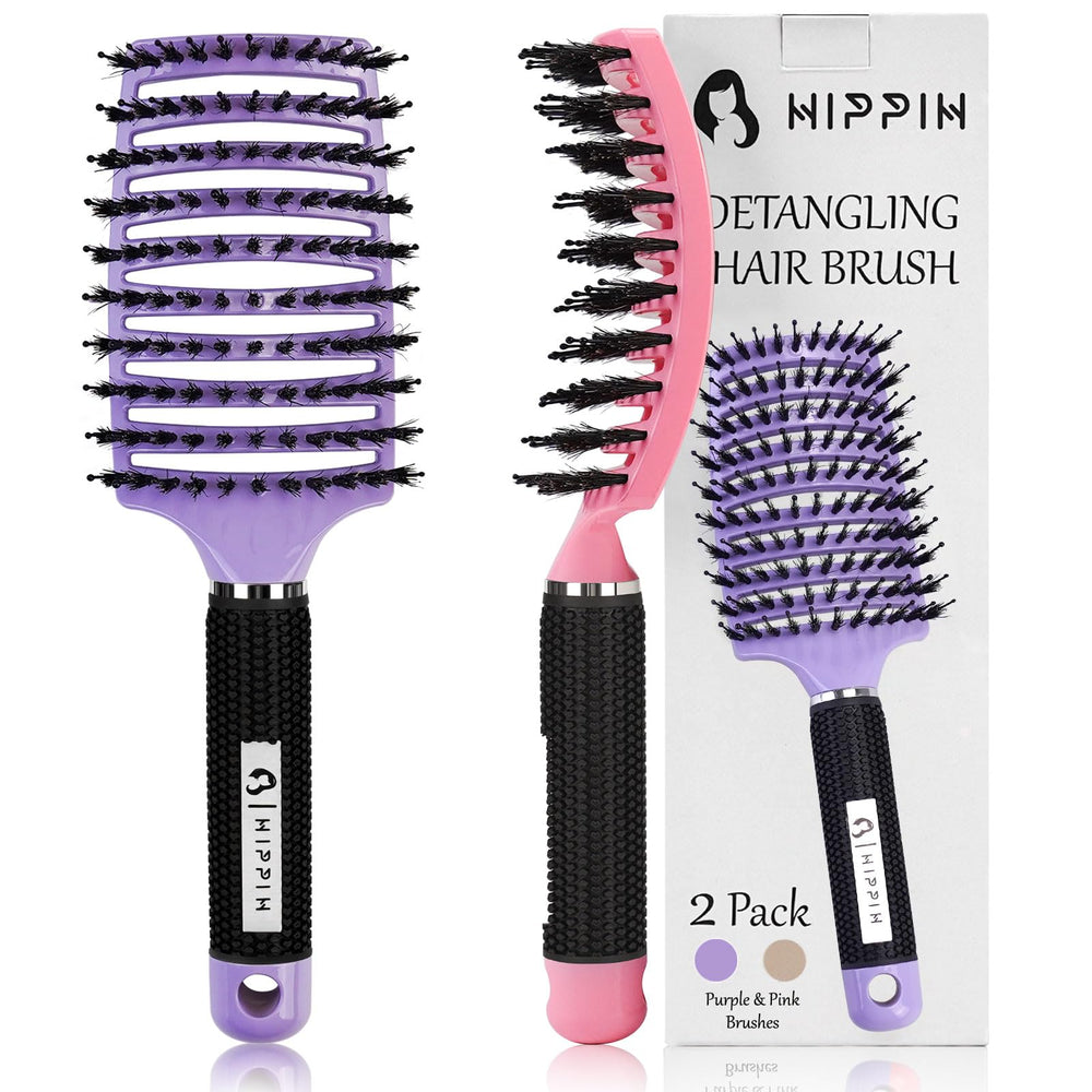 Brosse HIPPIH à poils de sanglier – face, démêlage en douceur.