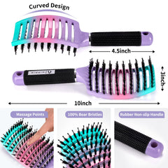 HIPPIH brosse à tiges nylon – démêlage efficace et massage du cuir chevelu.