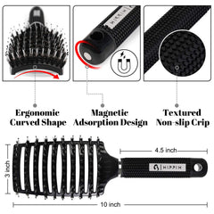 Brosse HIPPIH pour usage humide et sec, idéale pour tout type de cheveux.
