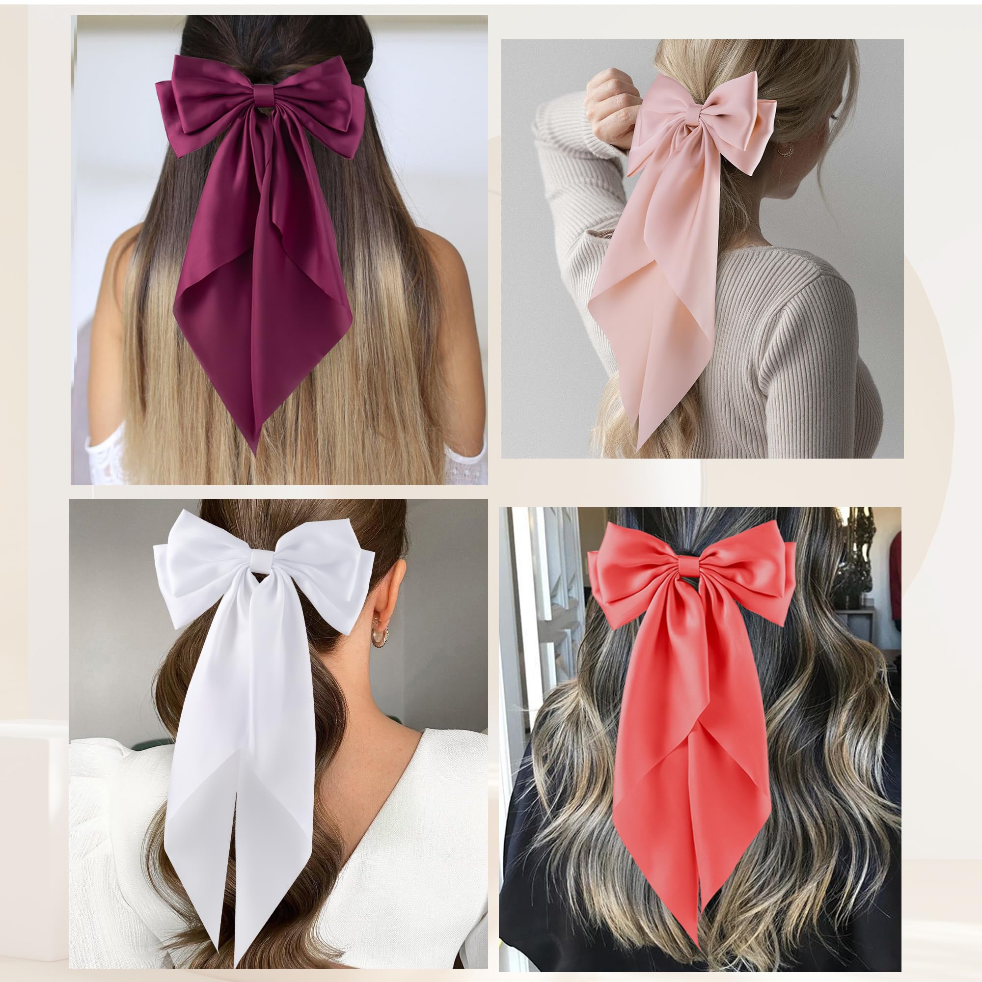 Ensemble de 6 noeuds satinés hisial, variété de styles.