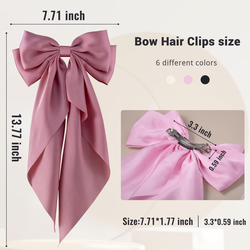 Barrette Hisial nœud satinée, maintien élégant et durable pour tous types de cheveux