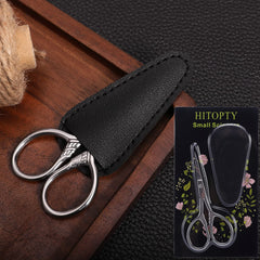 HITOPTY ciseaux précision mini—étui PU pour rangement pratique en voyage.