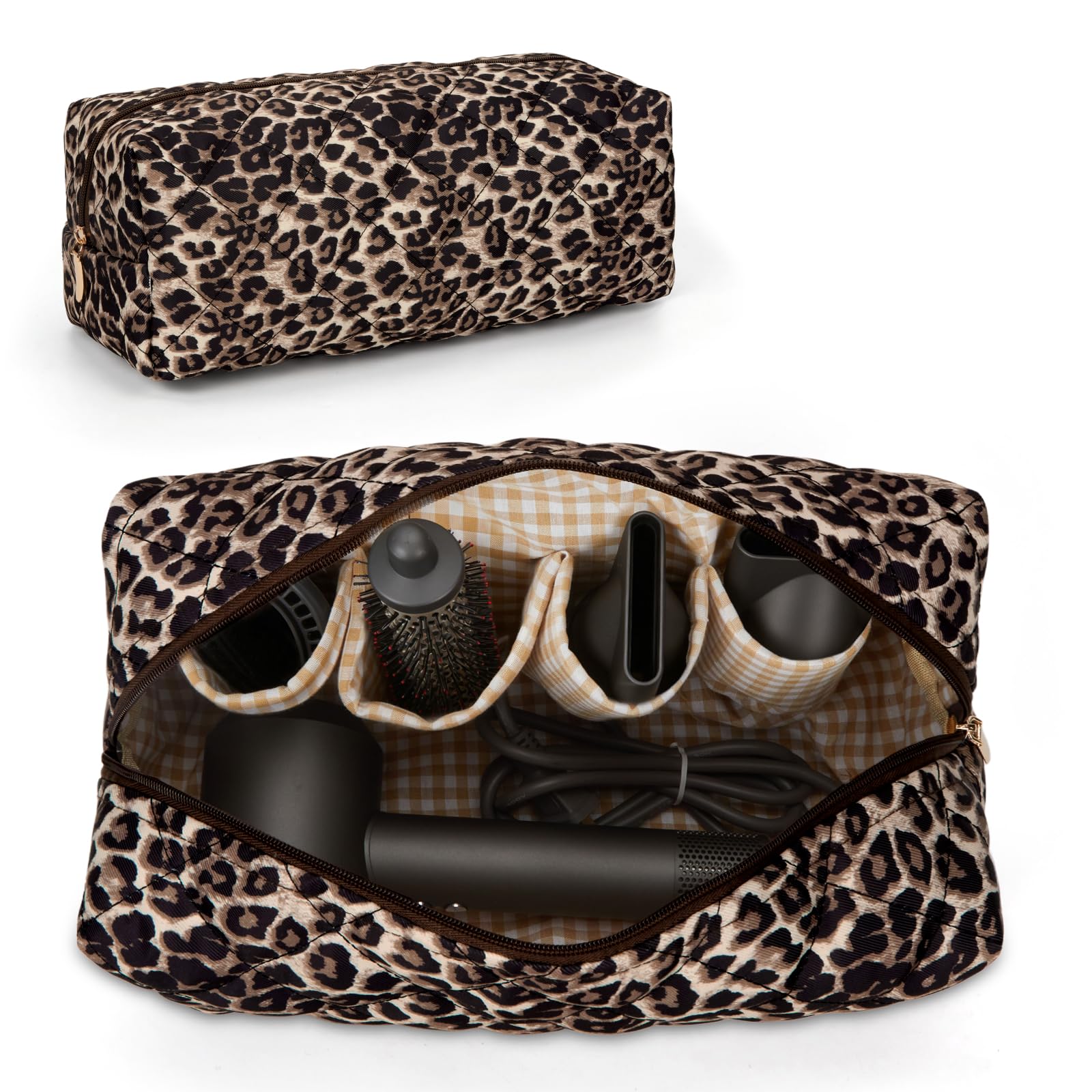 HiTotes étui voyage outils capillaires floral, rangement pratique et protection légère.