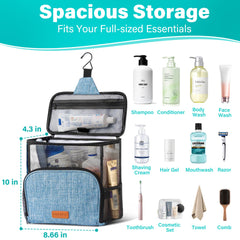 Hiverst sac toilette suspendu, attache murale pratique pour un accès rapide.